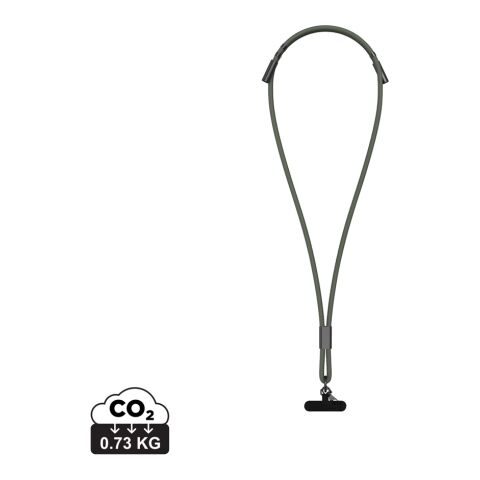 Werbeartikel VINGA Baltimore RCS Ladekabel/Lanyard – grün – mit Logo bedruckt