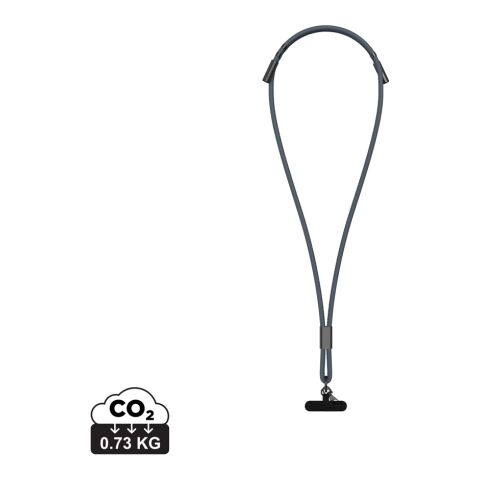 Werbeartikel VINGA Baltimore RCS Ladekabel/Lanyard – navy blau – mit Logo bedruckt