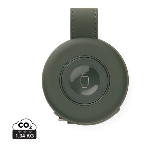 Werbeartikel VINGA Baltimore 2-in-1 kabelloser 15W RCS Travel Charger – grün – mit Logo bedruckt