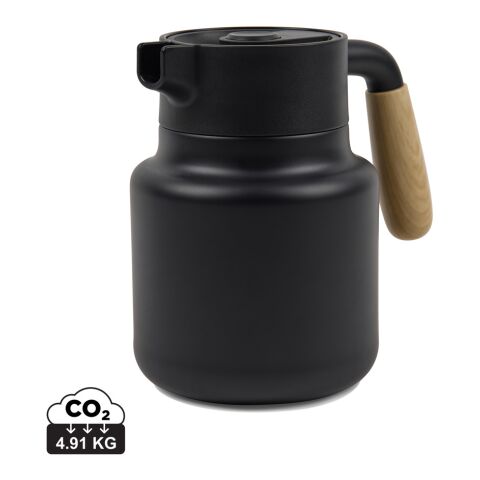 Werbeartikel VINGA Arbe RCS Isolierkanne 1200ml – schwarz-schwarz – mit Logo bedruckt