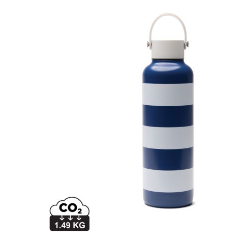 VINGA Lagoa Flasche aus RCS Stainless-Steel, 600ml marineblau-weiß | ohne Werbeanbringung | Nicht verfügbar | Nicht verfügbar