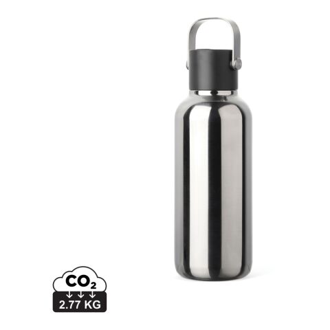 Werbeartikel VINGA Cael RCS Stainless-Steel Trinkflasche 600ml – Silbergrau – mit Logo bedruckt