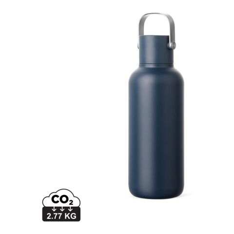 Werbeartikel VINGA Cael RCS Stainless-Steel Trinkflasche 600ml – marineblau – mit Logo bedruckt