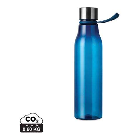 Werbeartikel VINGA Lean 800 ml Wasserflasche RCS-zertifiziert recyceltes PET BPA-frei mit Trageschlaufe & Griff – navy blau – mit Logo bedruckt