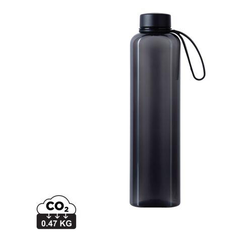 Werbeartikel VINGA Trinkflasche 550 ml RCS recyceltes PET schlankes Design mit Griff BPA-frei – schwarz – mit Logo bedruckt