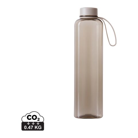 Werbeartikel VINGA Trinkflasche 550 ml RCS recyceltes PET schlankes Design mit Griff BPA-frei – grau – mit Logo bedruckt