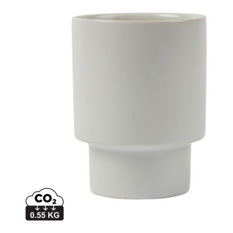 Werbeartikel VINGA Nagano 250 ml Kaffeetasse skandinavisches Design aus recyceltem Ton stapelbar & handlich – weiss – mit Logo bedruckt