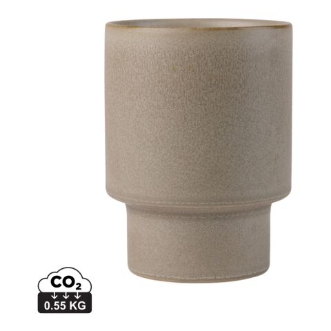 Werbeartikel VINGA Nagano 250 ml Kaffeetasse skandinavisches Design aus recyceltem Ton stapelbar & handlich – beige – mit Logo bedruckt