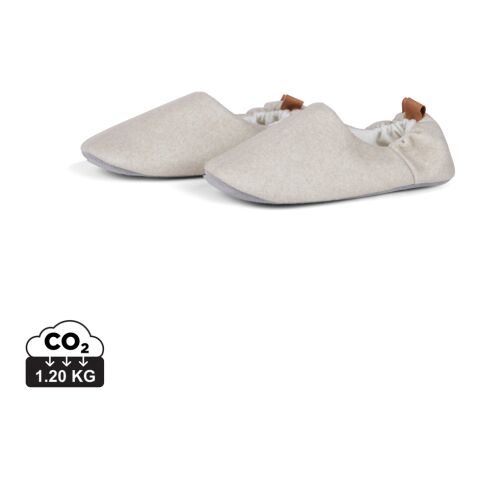 VINGA Moulton Hausschuhe aus RCS rPET (L/XL) beige-Federgrau | ohne Werbeanbringung