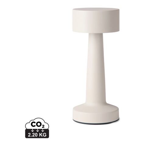 Werbeartikel VINGA Maris Tischleuchte aus RCS recyceltem ABS – grau – mit Logo bedruckt