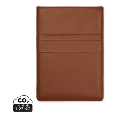 Werbeartikel VINGA Timo 14" Laptop-Sleeve aus RCS recyceltem rPET – braun – mit Logo bedruckt