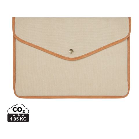 Werbeartikel VINGA Bosler 16" Laptop-Tasche aus GRS recyceltem Canvas – braun – mit Logo bedruckt