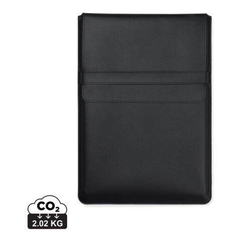 Werbeartikel VINGA Timo 16" Laptop-Sleeve aus RCS recyceltem rPET – schwarz – mit Logo bedruckt