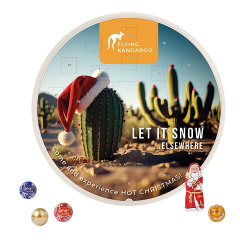Adventskalender rund weiß | ohne Werbeanbringung