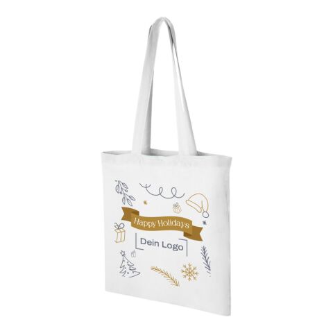 *Christmas* Carolina Tasche Weiß | Happy Holidays | 4C DTF Transfer