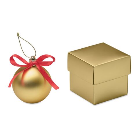 Werbeartikel Weihnachtsbaumkugel – gold – mit Logo bedruckt