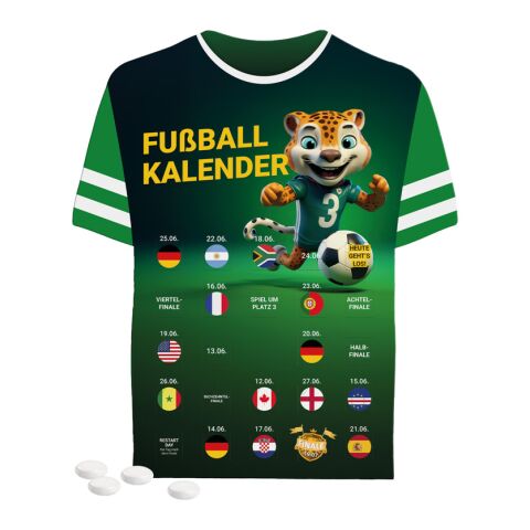Fußball-Design Event Kalender Trikot ohne Werbeanbringung | Mentos Kaudragee Mint