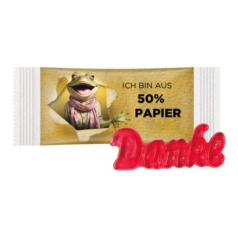 Fruchtgummi 1er Danke weiß | ohne Werbeanbringung | Folie mit 50% Papier