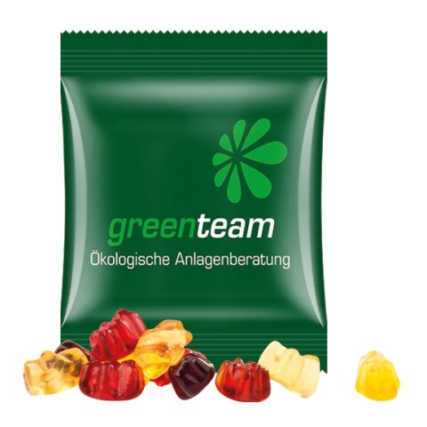 Minitüte 10g, Gummibärchen 30% Fruchtsaft weiß | ohne Werbeanbringung | Kompostierbare Folie