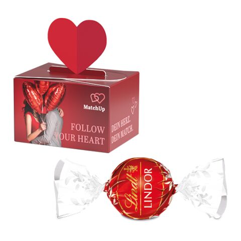 Geschenkbox Mini, Herz 4c Euroskala | 1 LINDOR Milchkugel