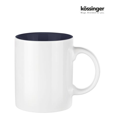 Werbeartikel Kössinger Carina 300 ml Kaffeebecher aus Steinzeug für Full-Color Digitaldruck geradlinig Glas – weiss-schwarz – mit Logo bedruckt