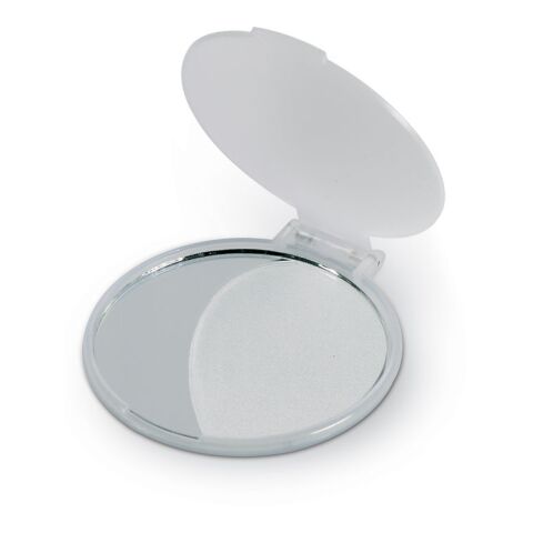 Make-up Spiegel Kunststoffgehäuse transparent-weiß | ohne Werbeanbringung | Nicht verfügbar | Nicht verfügbar