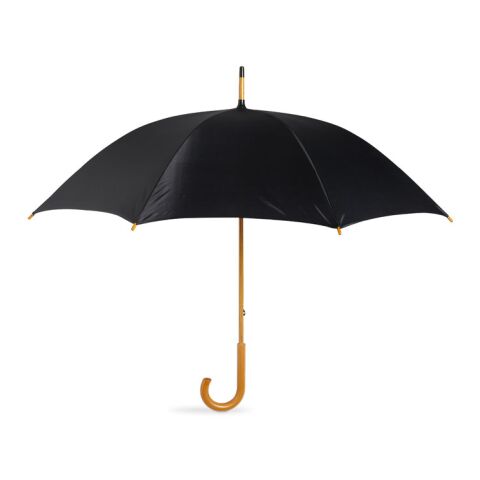 Regenschirm mit Holzgriff 190T Polyester schwarz | ohne Werbeanbringung | Nicht verfügbar | Nicht verfügbar | Nicht verfügbar