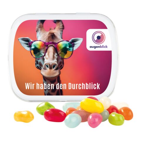 Werbeartikel Klappdose – weiss – mit Logo bedruckt