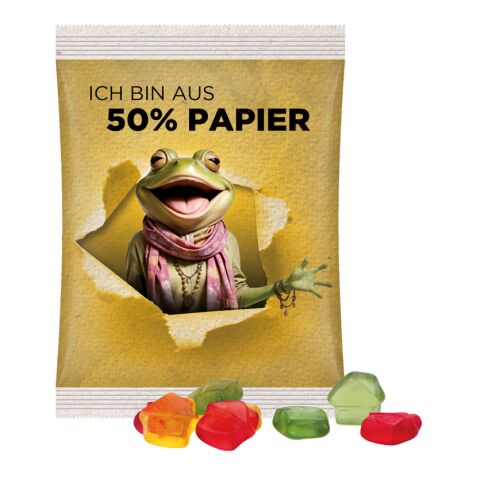 Maxitüte 50 g Trolli Fruchtgummi Standardformen weiß | ohne Werbeanbringung | Haus | Folie, 50%Papieranteil