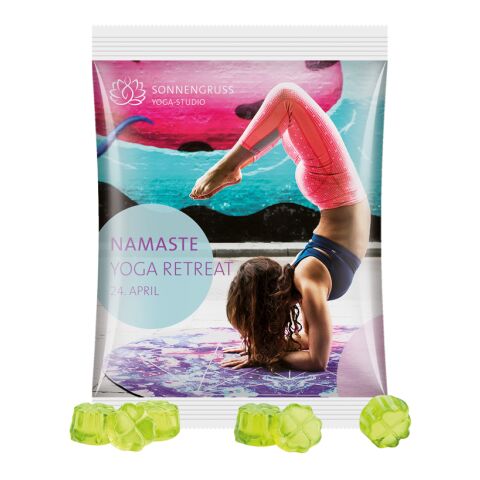 Werbeartikel Maxitüte 50 g Trolli Fruchtgummi Standardformen – weiss – mit Logo bedruckt