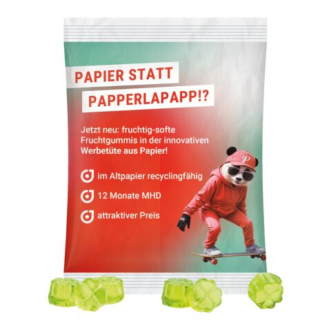 Werbeartikel Maxitüte 50 g Trolli Fruchtgummi Standardformen – weiss – mit Logo bedruckt