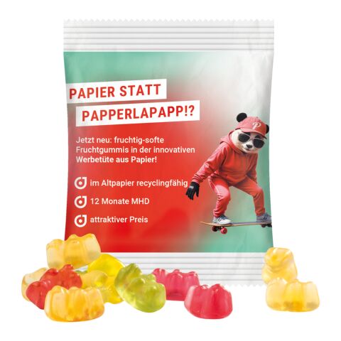 Werbeartikel Minitüte 10 g Trolli Fruchtgummi Standardformen – weiss – mit Logo bedruckt