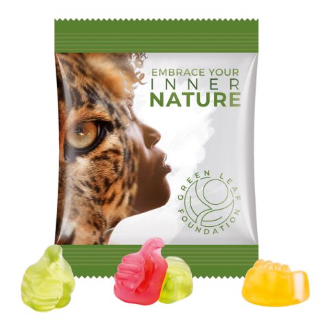 Werbeartikel Minitüte 10 g Trolli Fruchtgummi Standardformen – weiss – mit Logo bedruckt
