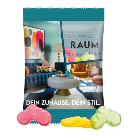 Werbeartikel Minitüte 15 g Trolli Fruchtgummi Standardformen – transparent – mit Logo bedruckt