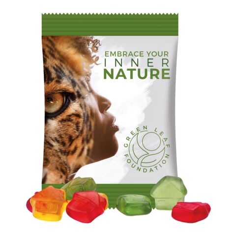 Werbeartikel Minitüte 15 g Trolli Fruchtgummi Standardformen – weiss – mit Logo bedruckt