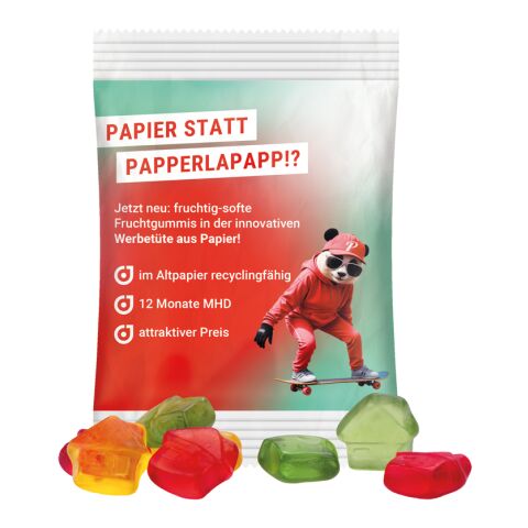 Werbeartikel Minitüte 15 g Trolli Fruchtgummi Standardformen – weiss – mit Logo bedruckt
