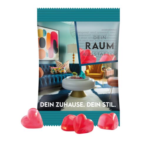 Minitüte 15 g Trolli Fruchtgummi Standardformen transparent | ohne Werbeanbringung | Herz rot | Folie