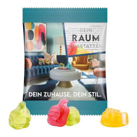 Werbeartikel Minitüte 10 g Trolli Fruchtgummi Standardformen – transparent – mit Logo bedruckt