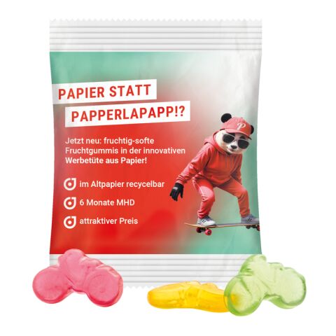 Minitüte 15 g Trolli Fruchtgummi Standardformen weiß | ohne Werbeanbringung | Fahrrad | Recyclingfähiges Papier