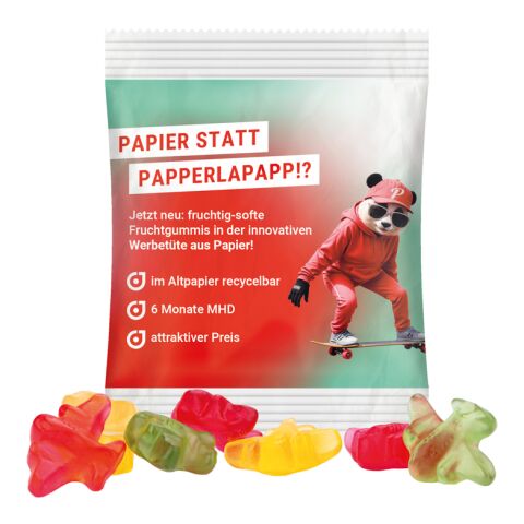 Minitüte 10 g Trolli Fruchtgummi Standardformen weiß | ohne Werbeanbringung | Flugzeuge | Recyclingfähiges Papier
