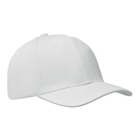 Werbeartikel 6-Panel-Baseball-Cap – weiss – mit Logo bedruckt