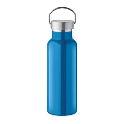 Nachhaltiger Werbeartikel Doppelwandige Flasche 500 ml im Kannenlook – türkis – mit Logo bedruckt