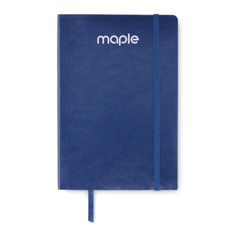 Nachhaltiger Werbeartikel DIN A5 Notizbuch recycelt – blau – mit Logo bedruckt