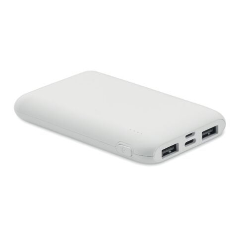Werbeartikel Powerbank 5000 mAh – weiss – mit Logo bedruckt