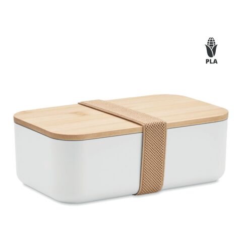 Werbeartikel Lunchbox PLA Mais 1000 ml – weiss – mit Logo bedruckt