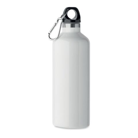 Nachhaltiger Werbeartikel Doppelwandige Flasche 500 ml – weiss – mit Logo bedruckt