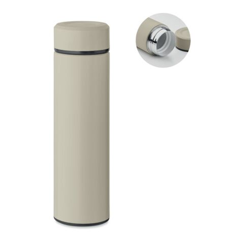 Werbeartikel Keramikbeschichtete Isolierflasche 420 ml doppelwandig recycelter Edelstahl auslaufsicher BPA-frei – seil – mit Logo bedruckt