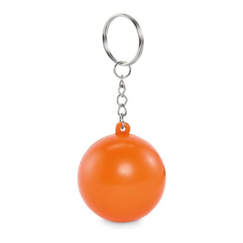 Werbeartikel Schlüsselring Kugelform PU – orange – mit Logo bedruckt