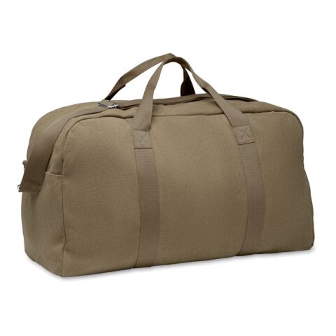 Nachhaltiger Werbeartikel Sport- oder Reisetasche – Armeegrün – mit Logo bedruckt