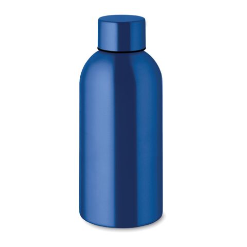 Nachhaltiger Werbeartikel Edelstahl Trinkflasche 500ml 90% Recycelt BPA-frei einwandig gummiertes Finish Silikonhenkel – blau – mit Logo bedruckt